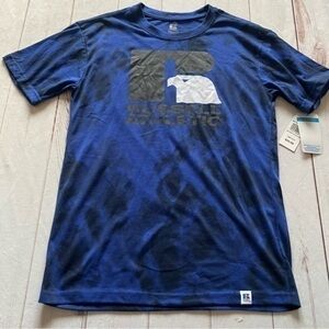 Russell Athletic Mens Small Blue Victory Tie Dye Crew Neck T Shirt New with Tags